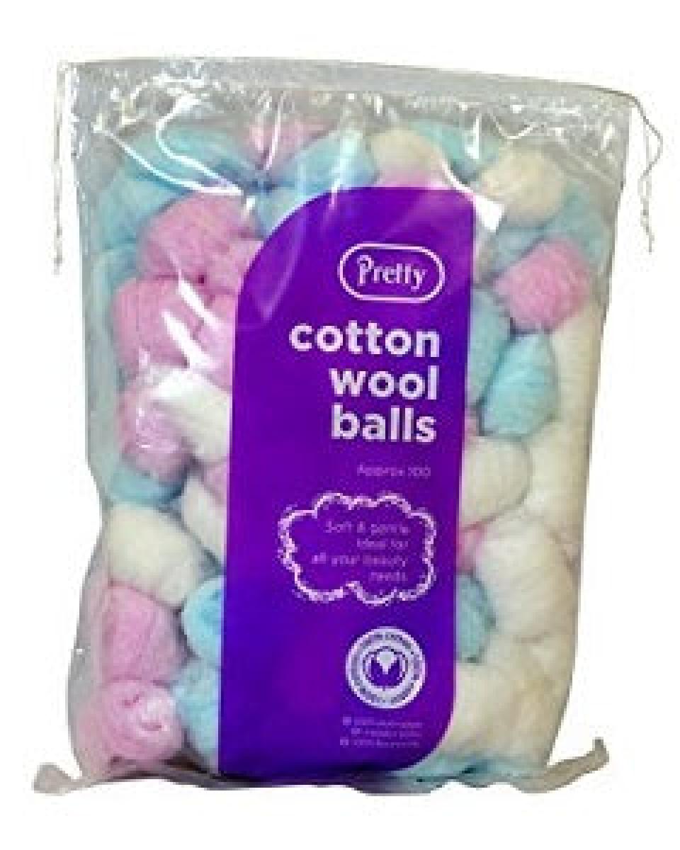 Cotton Wool Ball Coloured x100