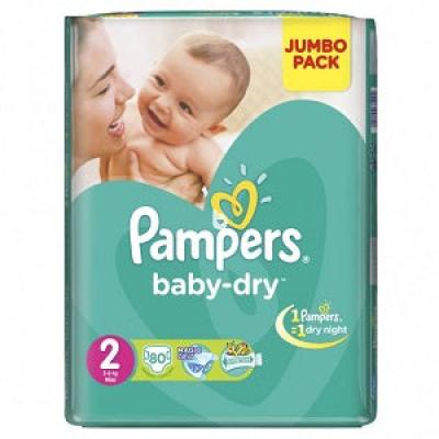 Baby Dry Size 2 Mini 3-6 kg x80 (NG)