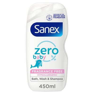 Zero% Baby Hypoallergenic Fragrance Free Bath Wash & Shampoo