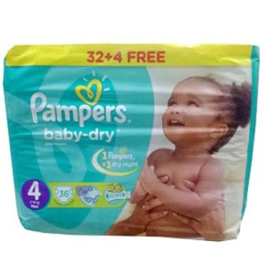 Baby Dry Size 4 Maxi 7-18 kg x36 (NG)
