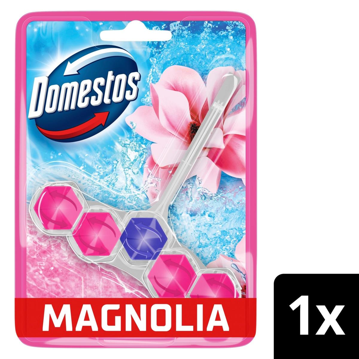 Power 5 Toilet Rim Block Freshener Pink Magnolia
