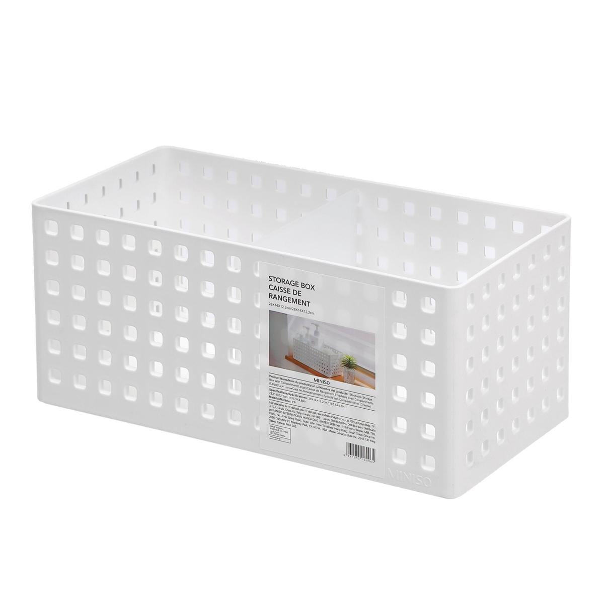 Stackable Storage Box With Compartment - Large