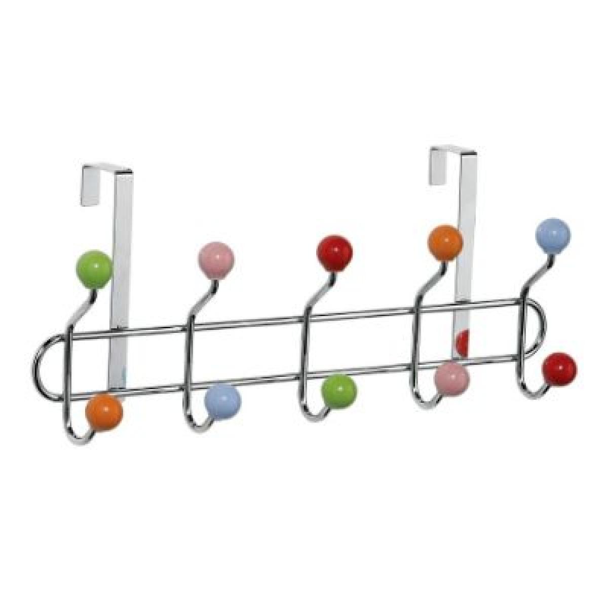 Chrome 10 Hook Over Door Hanger - Multi-Colour