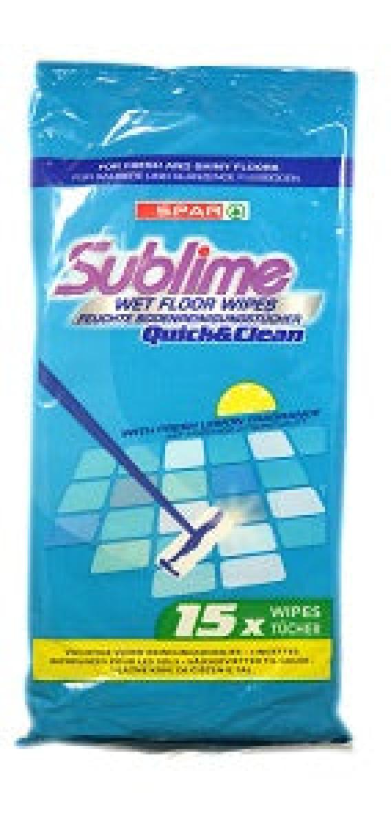 Sublime Wet Floor Wipes Quick & Clean x15