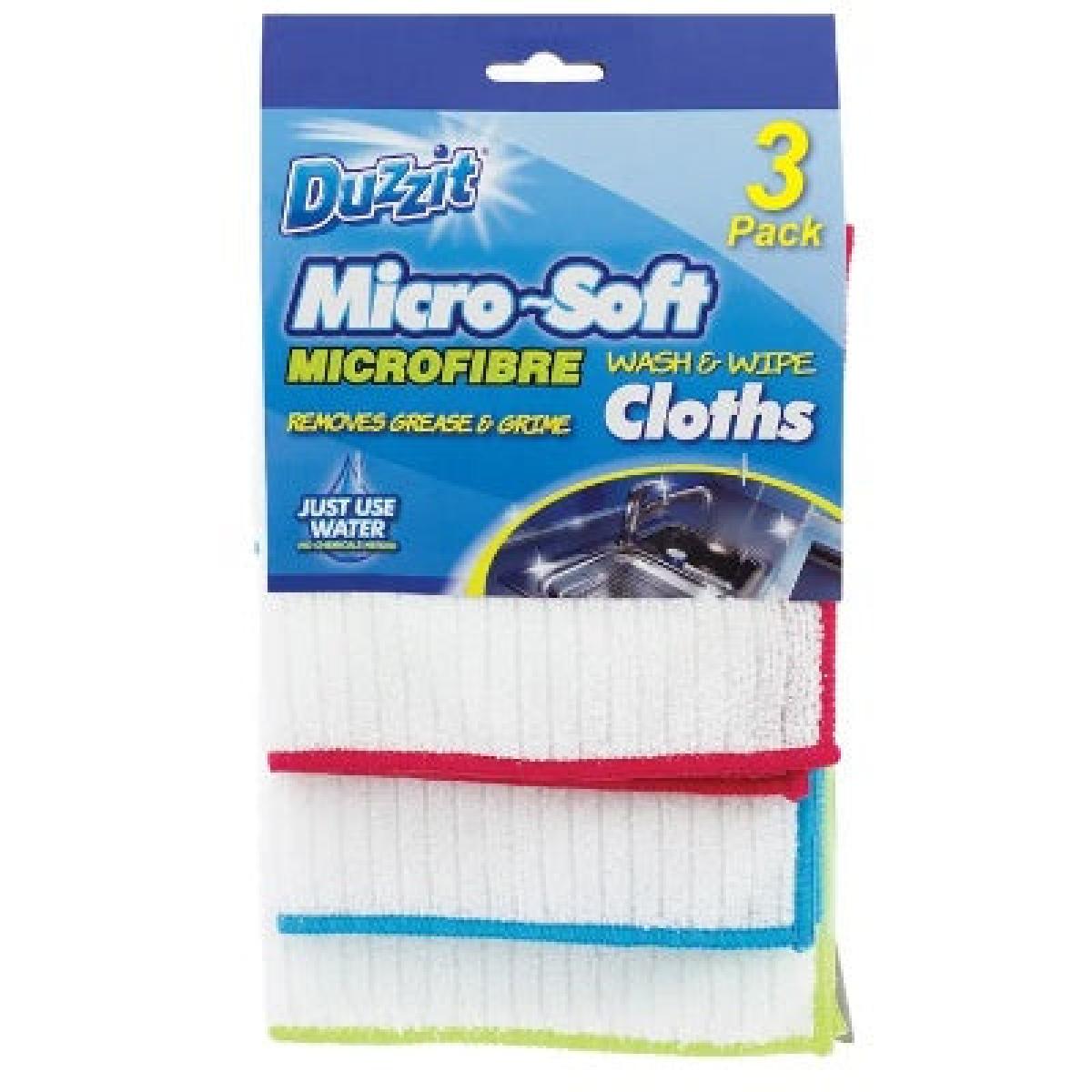 Micro-Soft Microfibre Wash & Wipe Cloths x3