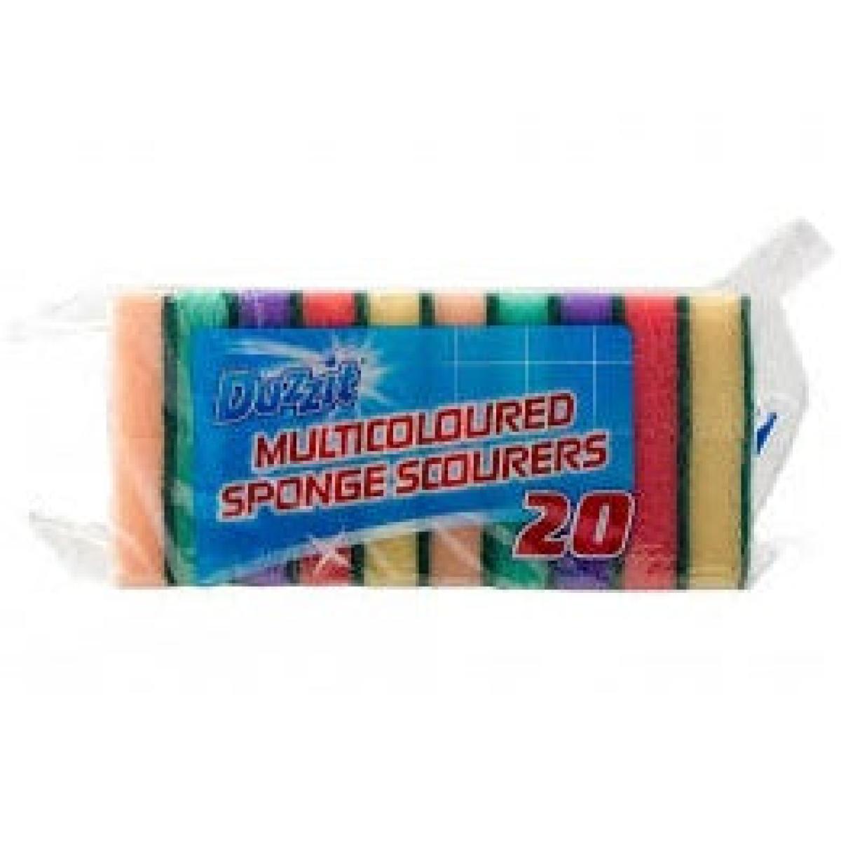 Multi-Coloured Sponge Scourers x20