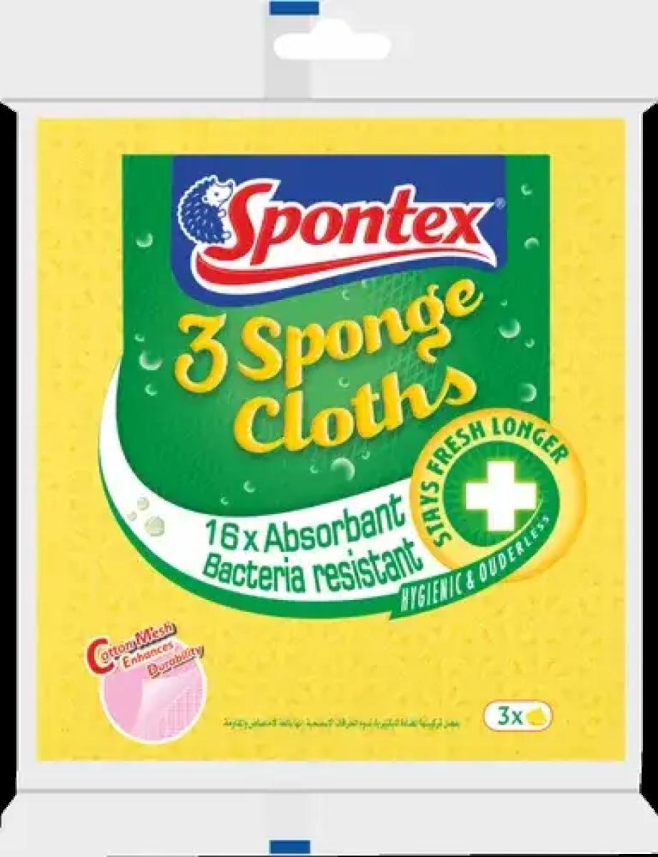 Spongex Anti-Bacterial Cellulose Sponge Wipes x3