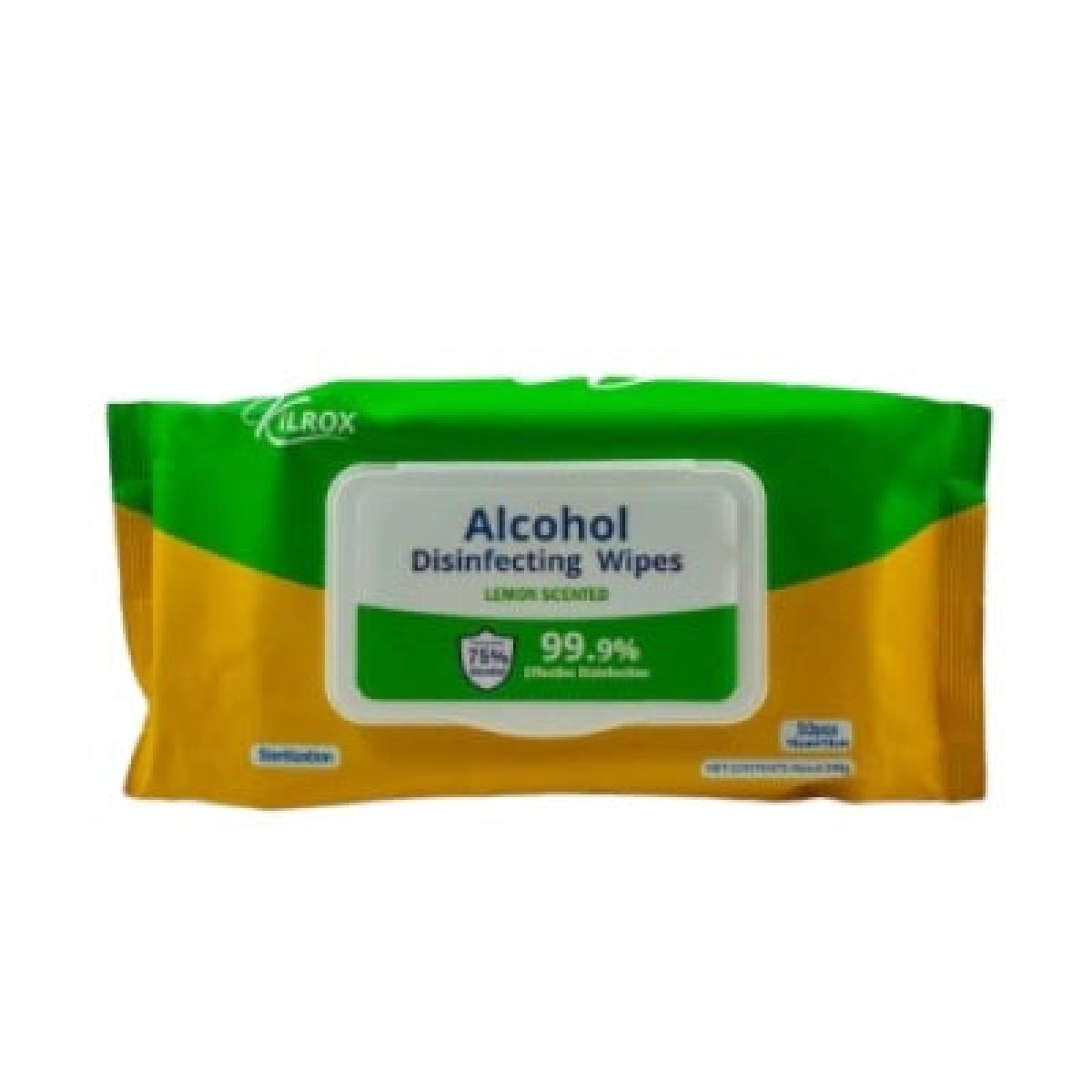 Alcohol Disinfecting Wipes Lemon Scented x50