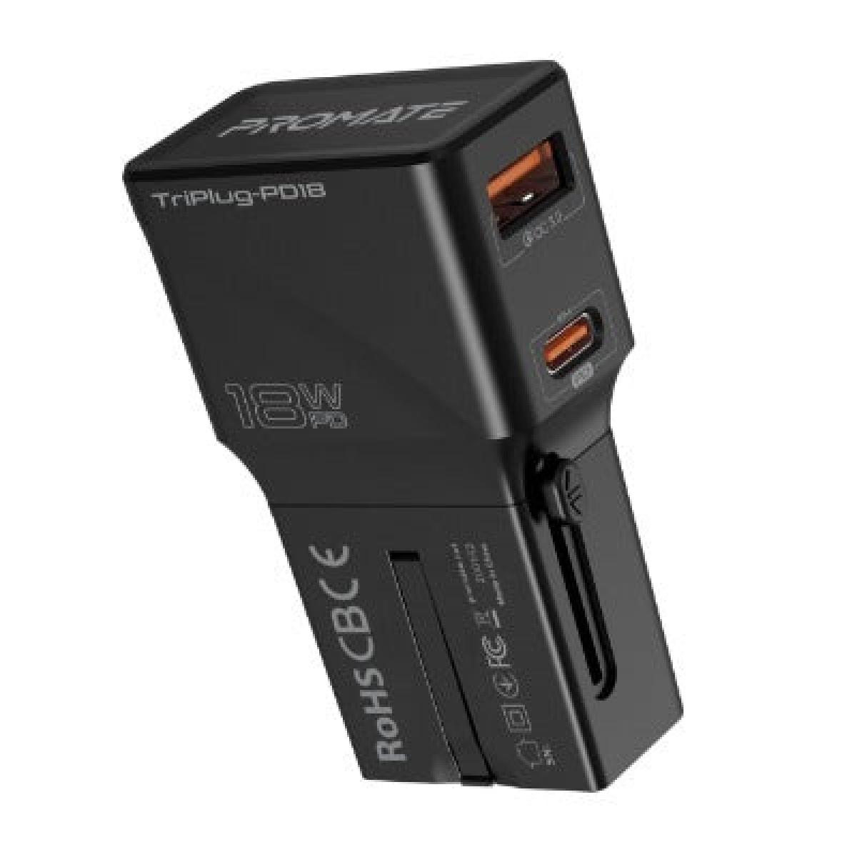 Charger TriPlug-PD18 Black