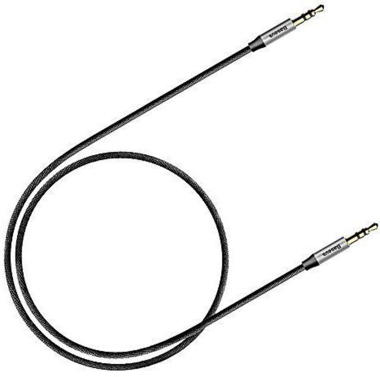 M30 Yiven Aux 3.5mm Jack Male to Male Audio Cable Silver-Black 1 m