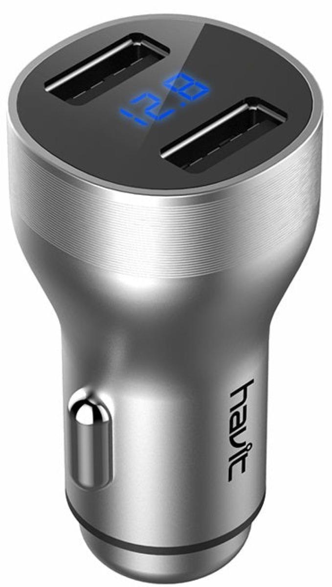 Dual USB Car Charger Blue H21