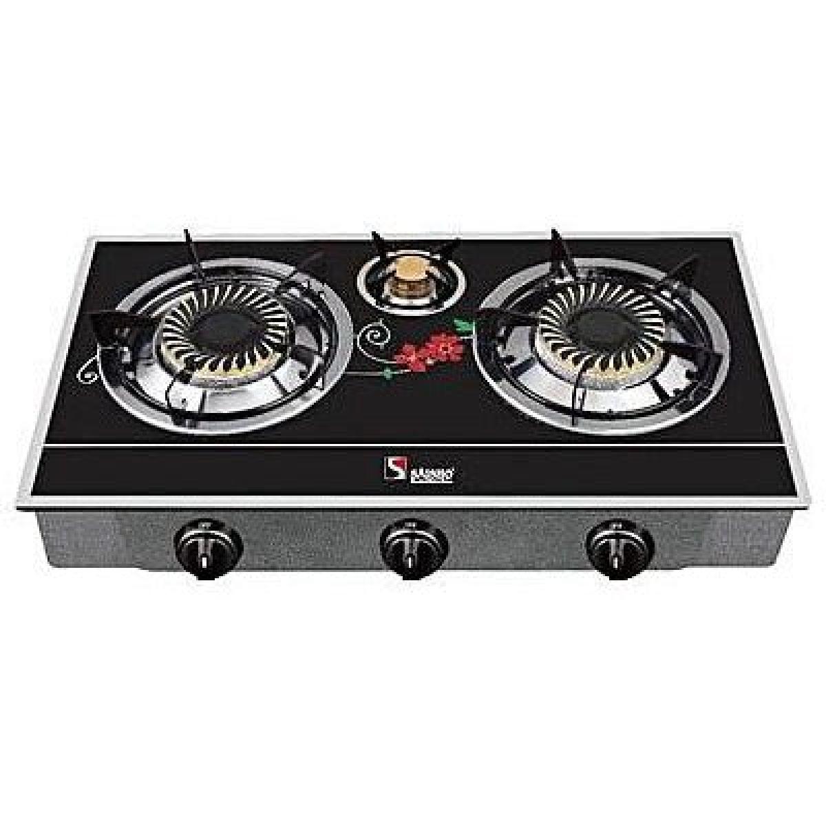 Table Top Cooker S-306BG 3 Burners - Black Gold
