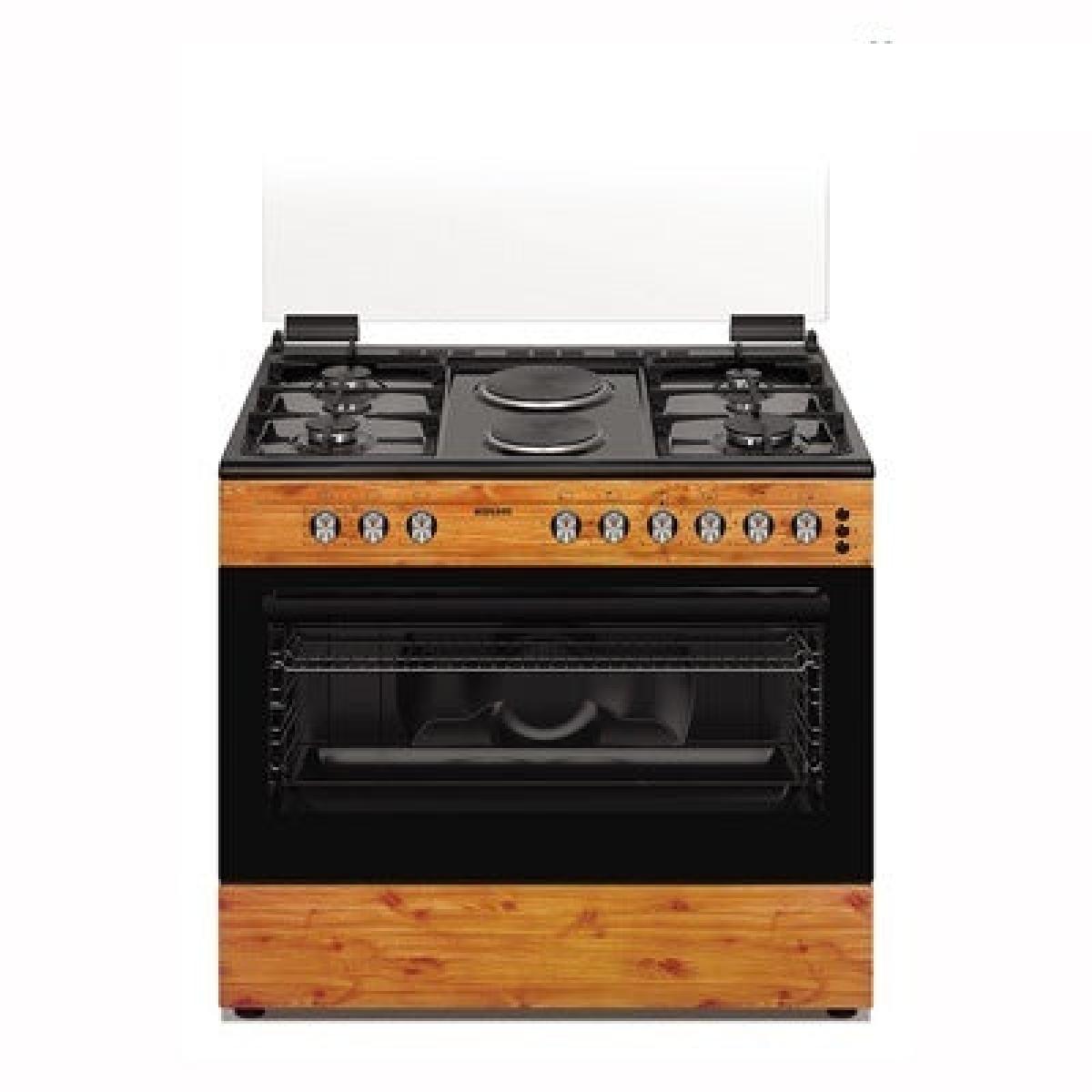 Gas Cooker BGC-9642Sn 90 x 60 4 Gas + 2 Electric - Wooden Finish