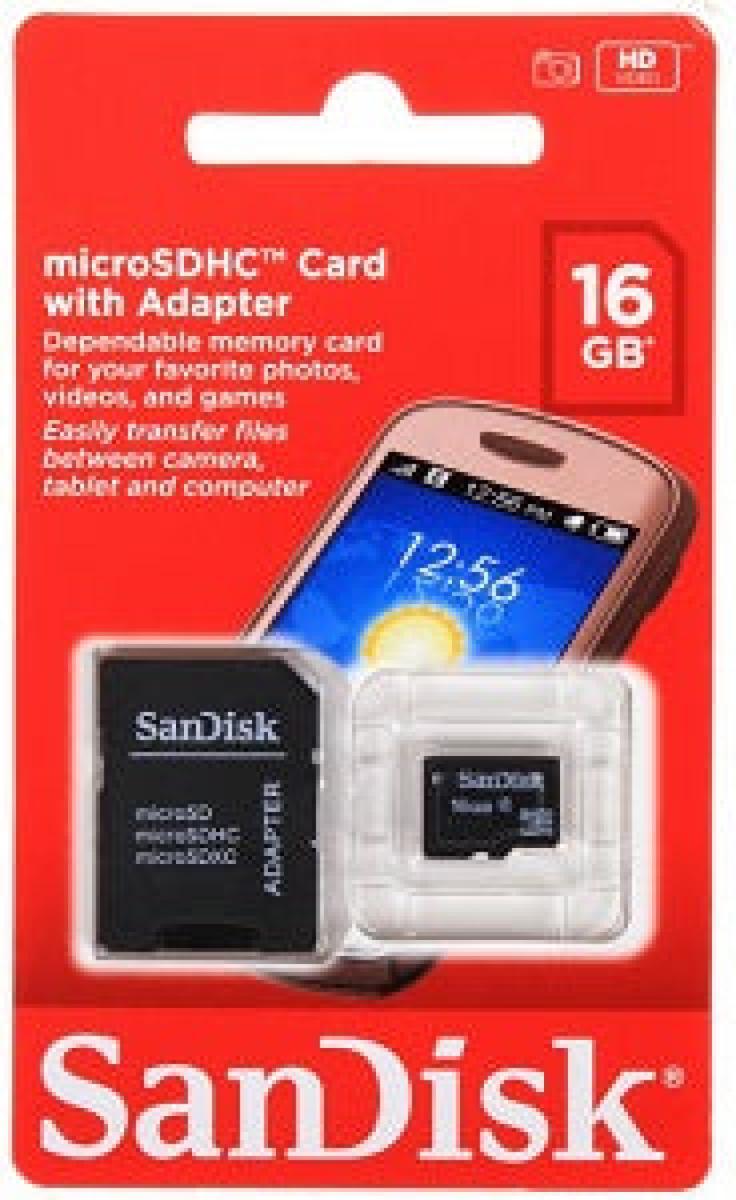 Micro SD Card With Adapter 16 GB