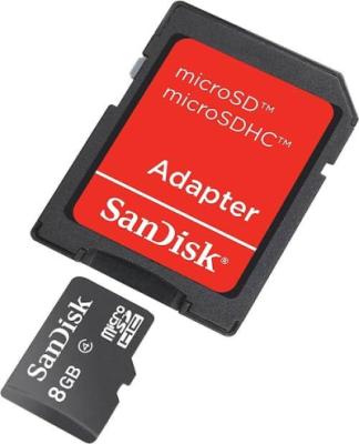 Micro SD Card + Adapter 8 GB