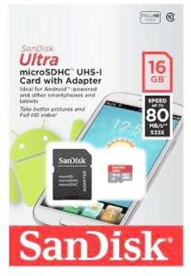 Ultra Micro SD Card With Adapter 16 GB