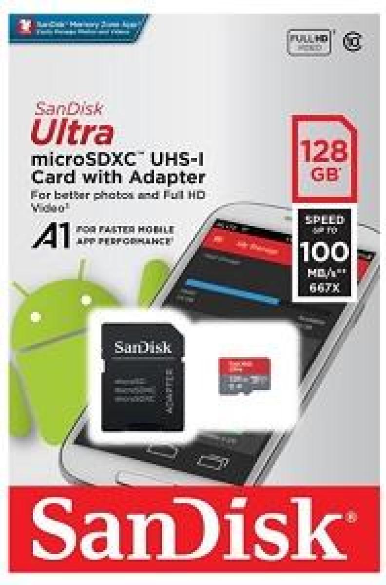 Ultra Micro SDXC Card With Adapter 128 GB