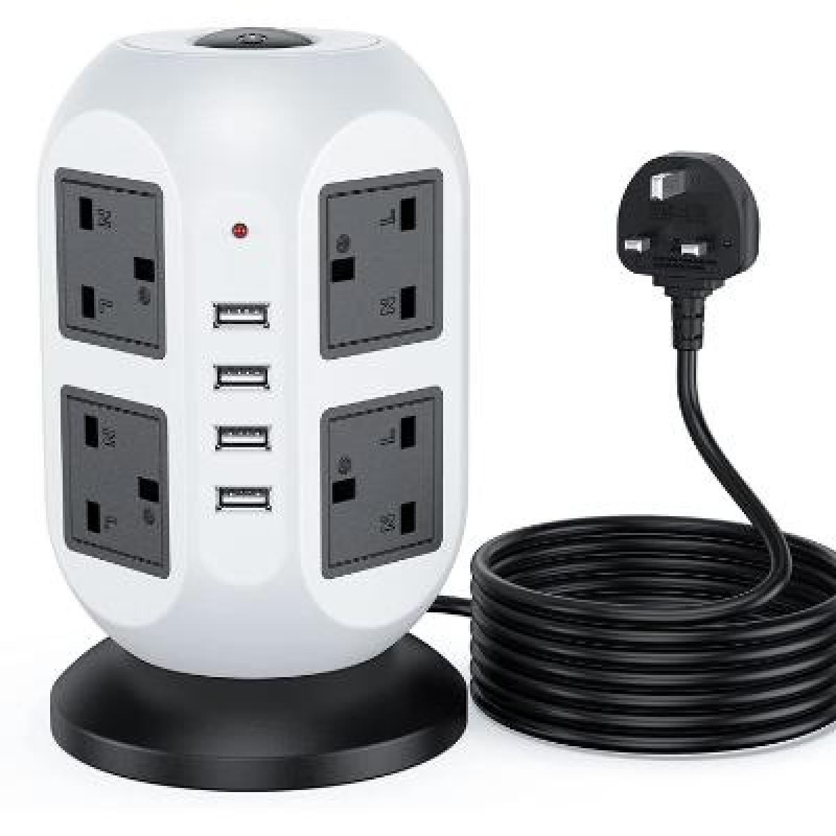 4F Tower Extension Cord With USB