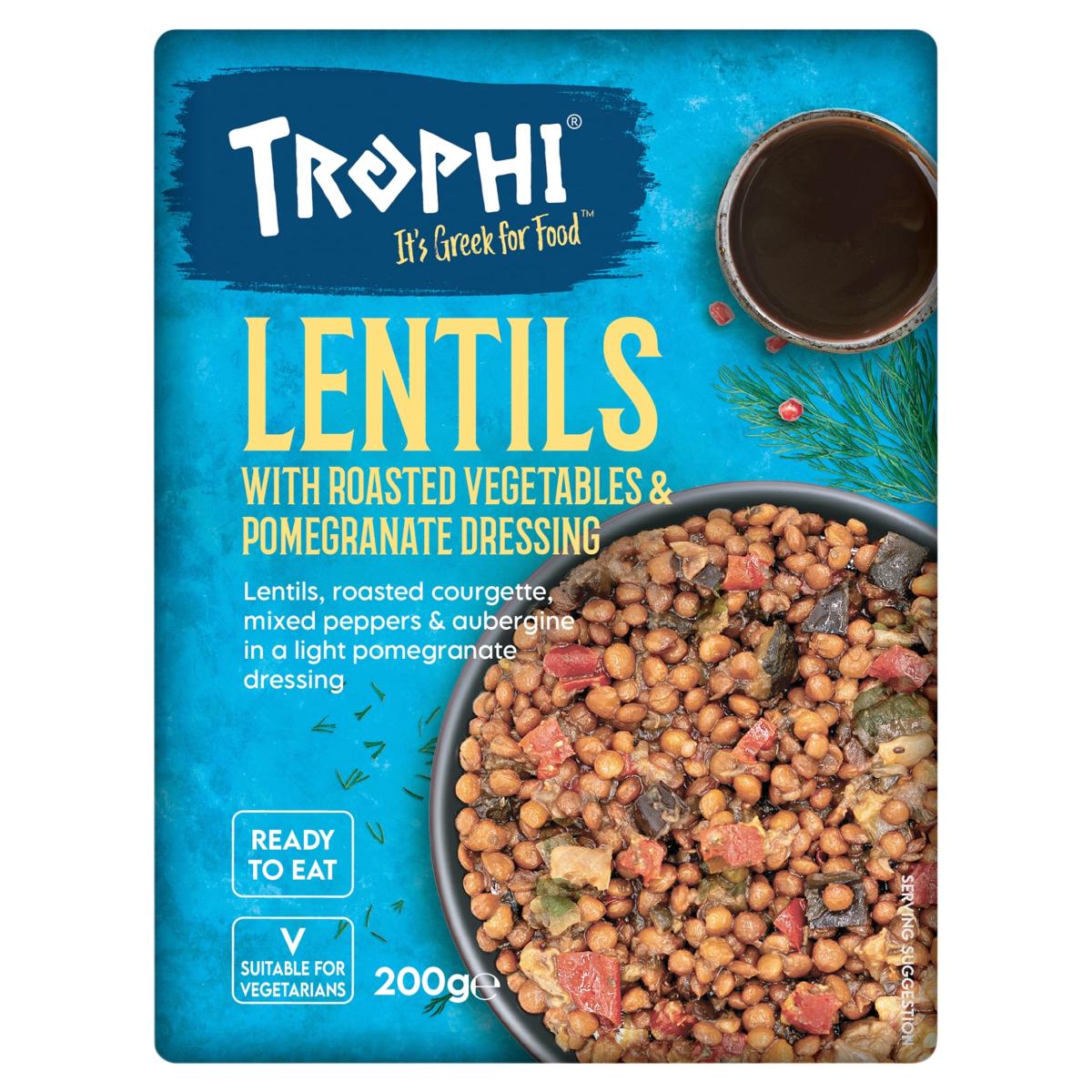 Lentils With Roasted Vegetables & Pomegranate Dressing